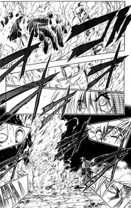 Kenshin le Vagabond Shishio disparait dans les flammes et les héros sont surpris