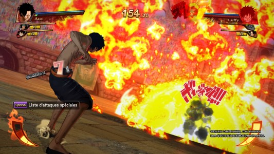 One Piece Burning Blood démo Ace lance son attaque ultime sur Luffy