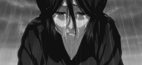 Bleach Rukia pleure sous la pluie