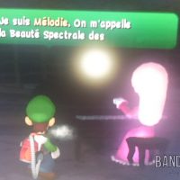 Luigi's Mansion Luigi discute avec Melodie le fantôme pianiste