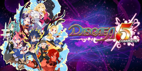 Disgaea 5 Complete personnages principaux et logo du jeu