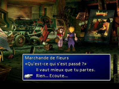 Final Fantasy VII Cloud discute avec Aerith