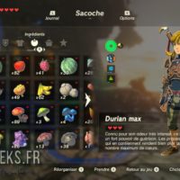 Breath of the Wild inventaire consommables