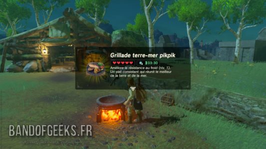 Breath of the Wild Link a cuisiné une grillade terre-mer