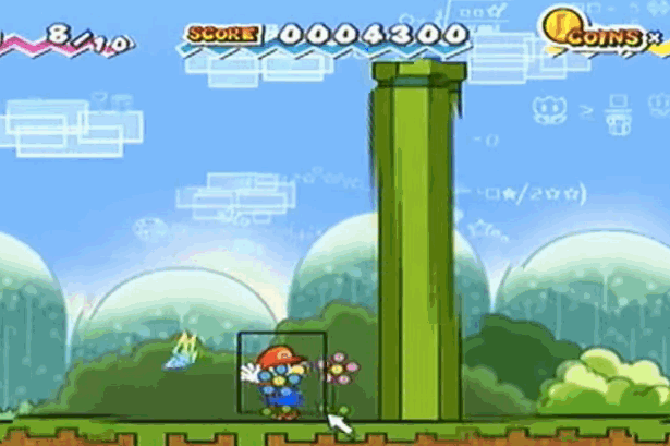 Super Paper Mario Mario change de dimension