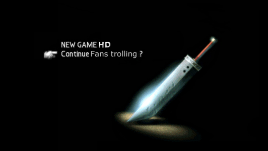 Remake de Final Fantasy VII écran accueil troll
