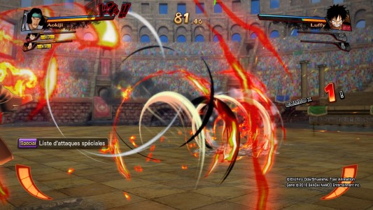 One Piece Burning Blood démo Aokiji et Luffy s'affrontent
