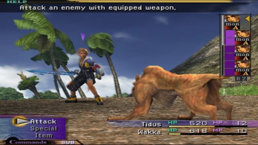 Final Fantasy X Tidus attaque un loup