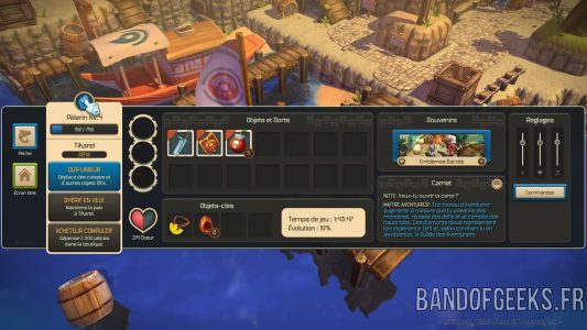 Oceanhorn - Monster of Uncharted Seas menu inventaire