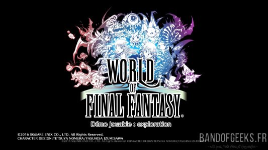 World of Final Fantasy logo sur fond noir