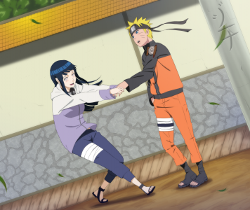 Hinata tire Naruto par le bras