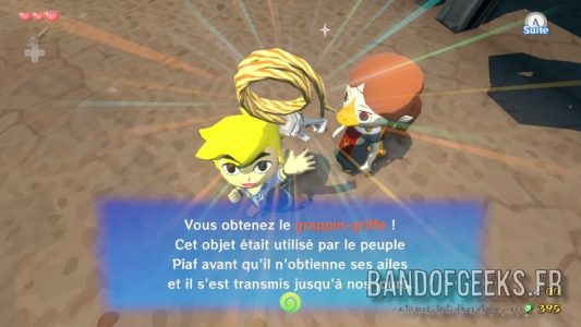 Wind Waker Link a trouvé le grappin-griffe