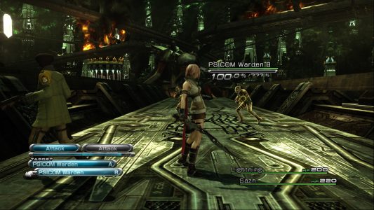 Final Fantasy XIII Lightning et Sazh affrontent des soldats