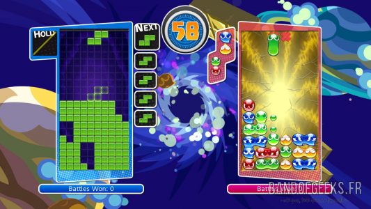 Puyo Puyo Tetris mode Big Bang Tetris contre Puyo Puyo