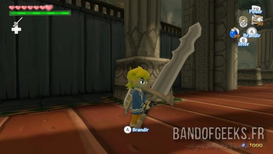 Wind Waker HD Link porte une arme d'un chevalier