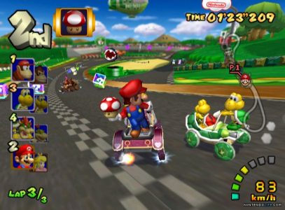 Mario Kart Double Dash!! Mario a un champignon et est 2ème