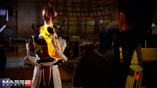 Mass Effect 2 Shepard discute avec le docteur Mordin