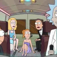 Rick et Morty la famille dans un vaisseau spatial