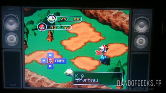 Super Mario RPG Mario combat contre deux ennemis