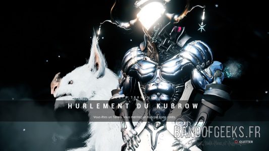 Frame Frost Prime Hurlement de Kubrow quete Warframe Band of Geeks