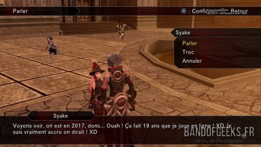 .hack//G.U. Last Recode Haséo discute avec un joueur