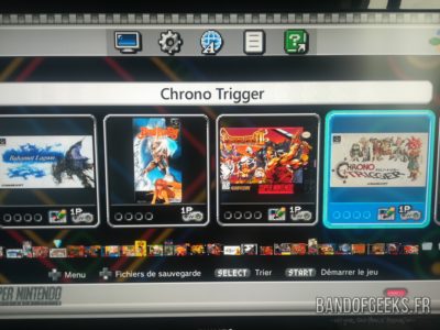 Super Nintendo Mini écran de sélection des jeux
