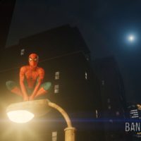 Marvel's Spider-Man pose lampadaire nuit lune Band of Geeks