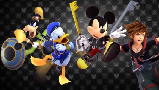 Kingdom Hearts III Dingo Donald Mickey et Sora se préparent au combat