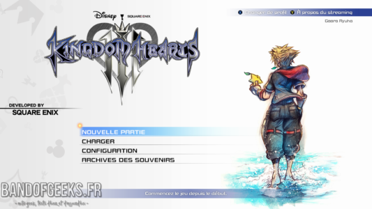 Kingdom Hearts III écran titre