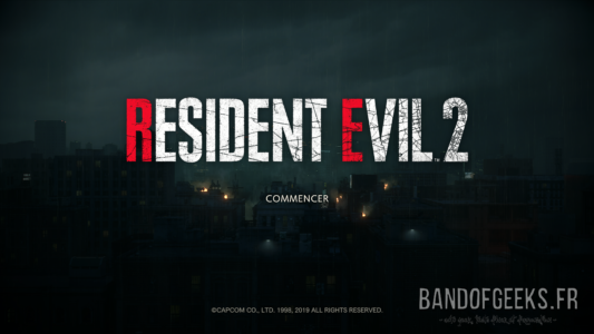 Resident Evil 2 écran titre