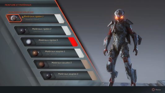 Anthem Menu Forge Apparence Couleurs