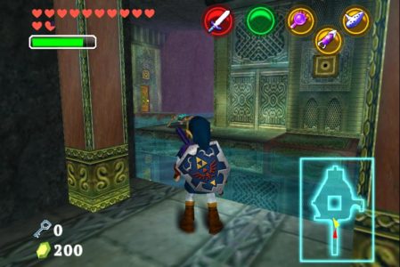 Ocarina of Time Link dans le temple de l'eau