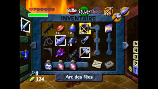 Ocarina of Time inventaire