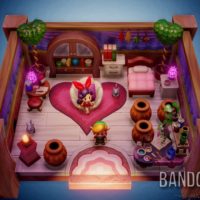 Link's Awakening Link dans une maison remplie de coeurs