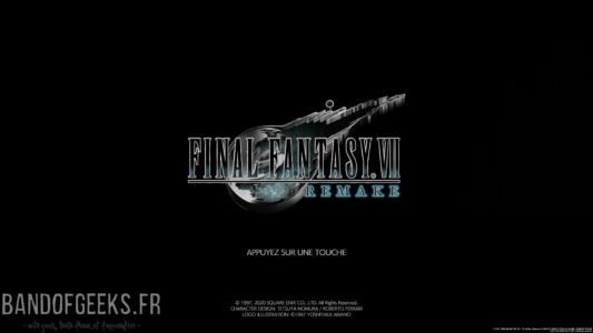 Final Fantasy VII Remake écran titre