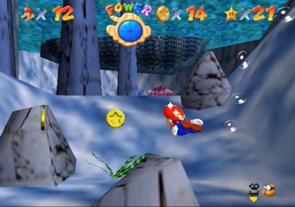 Super Mario 64 Mario nage sous l'eau