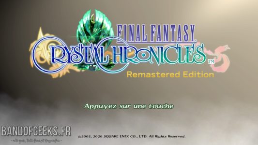 Final Fantasy Crystal Chronicles Remastered Edition écran titre